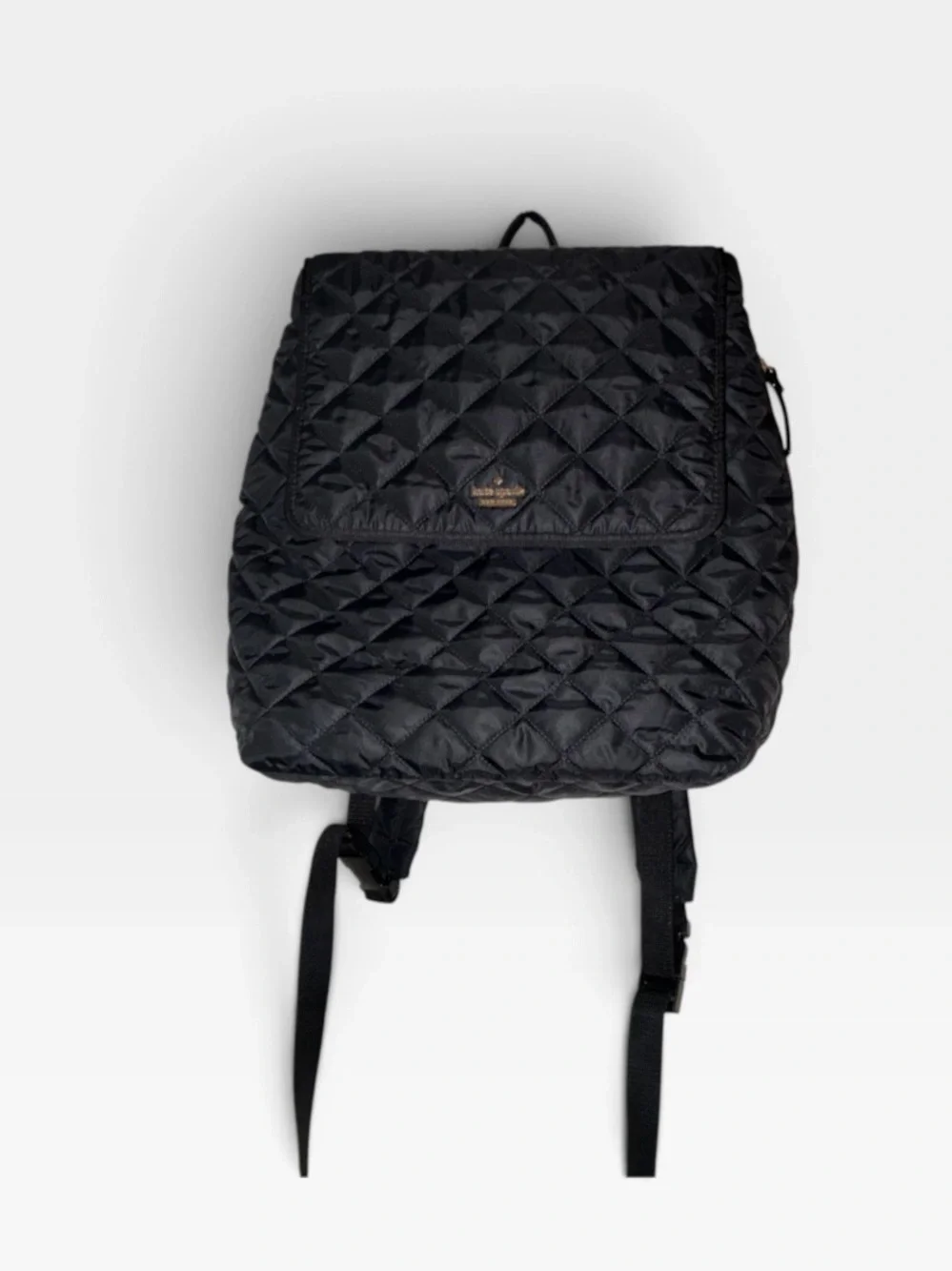 Like New Kate Spade Quilted Black Nylon Flap Backpack/Diaper Bag